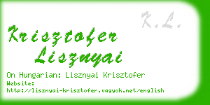 krisztofer lisznyai business card